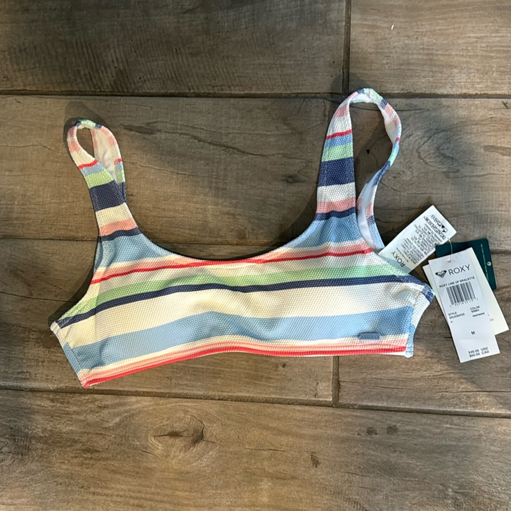 Roxy size medium striped bikini top